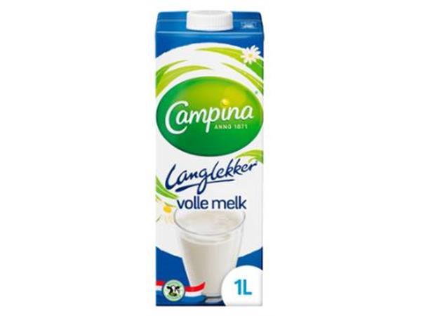 Een Melk, Campina Langlekker, Volle, 1 liter koop je bij De Kantoorcentrale BV